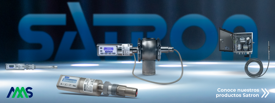 Banner de instrumentación industrial Satron en AMS Latam: transmisores de presión, nivel y sensores para procesos industriales de alta precisión.