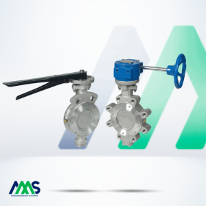 Válvula de mariposa de doble excentricidad AMSLATAM con diseño de disco excéntrico y materiales de alta resistencia para control industrial.